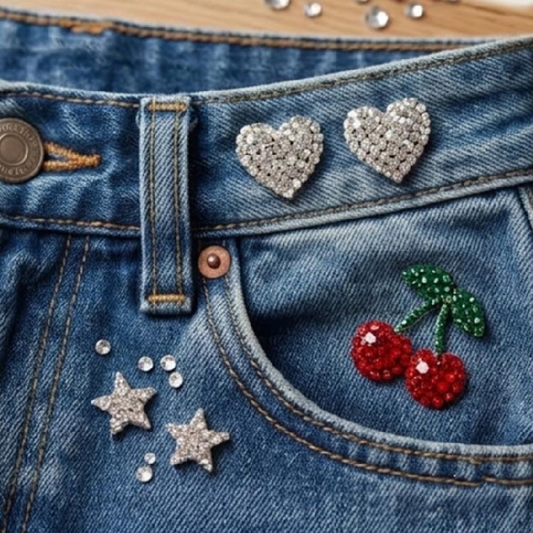 10 Pezzi Strass Scintillanti Termoadesivi Toppe a Forma di Cuore Stella Fiocco Toppe con Strass Per Cucito e Progetti di Sartoria