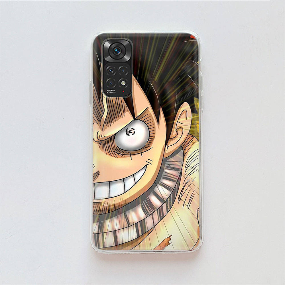 DT28 One Piece Luffy-deksel for Samsung A04 A14 A23 A34 A54 M23 M33 M52 M53 Realme 10 9 C30S C35 C55 VIVO Y02S Y21 Y33S Y51 X80 Pro Gjennomsiktig deksel