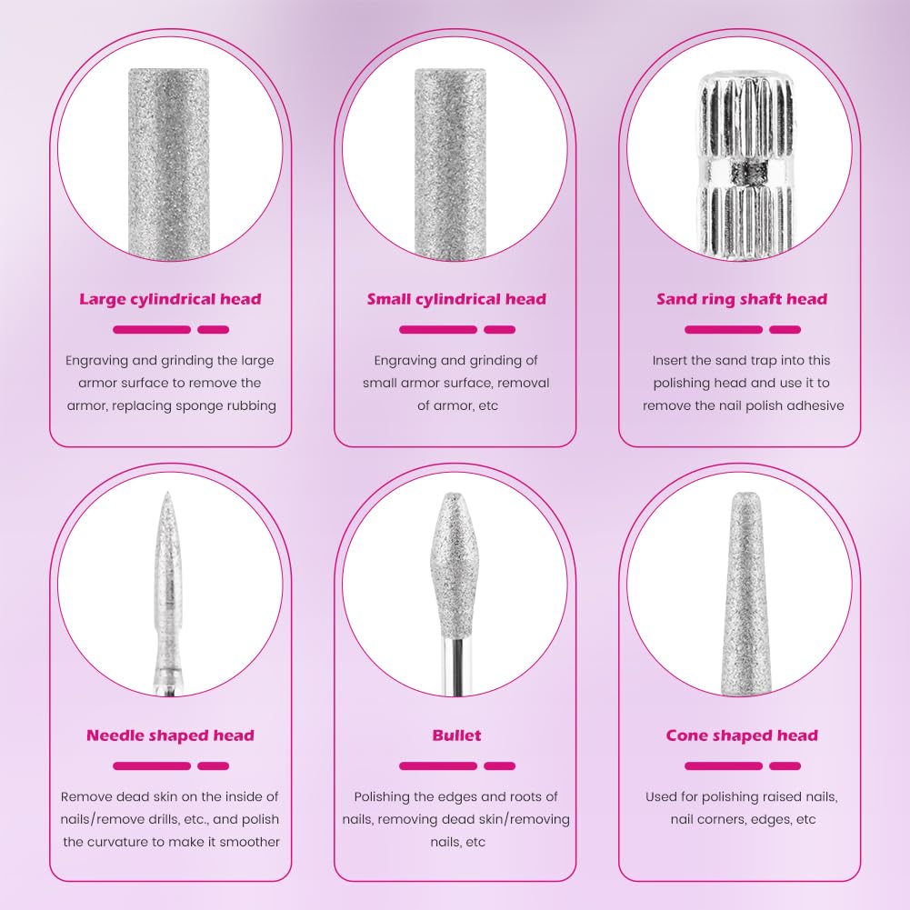 Nail Drill Bits Set of 2, Professional Nail Art Tools Set, Mini Sanding Bands for Manicure Salon, Drill Bits, Sanding Bands for Salons (COLOR:12 Pcs)