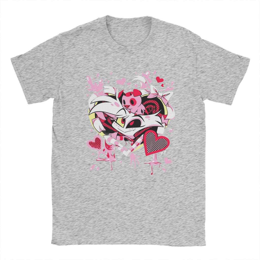 Hazbins Hotels Angel Dust Men T Shirts  Fun Tee Shirt Short Sleeve Round Neck T-Shirt 100% Cotton Gift Idea Clothes