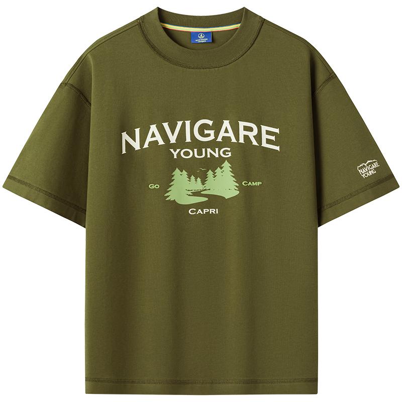 NVG·YOUNG Men s Summer Sailing Print Cooling Cotton T-Shirt XL