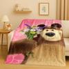 26 Stili Cartone Animato M-Masha e B-Orso Regalo di Natale Coperta in Flanella, Coperta Morbida Ultra Peluche per Casa Camera da Letto Letto Divano Copertura Bambini