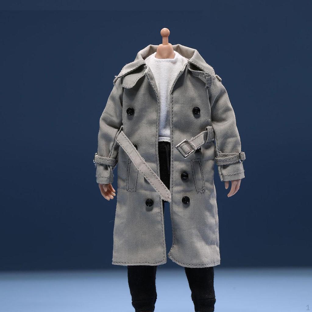 1/ Figure Cappotto da Trincea 6 pollici Abbigliamento Maschile Femminile Abbigliamento in Miniatura Vestire Bambola Mobile