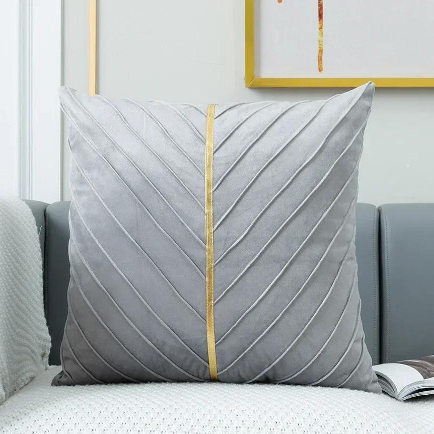 Decorative Velvet Pillow Cover Design Pleated Cushion Covers Pillowcase for Living Room Luxury High Quality Velvet Cushion Cover