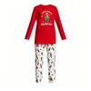 Parent-Child Matching Pajama Set, Long Sleeve Top and Straight Leg Pants, Printed Home Loungewear