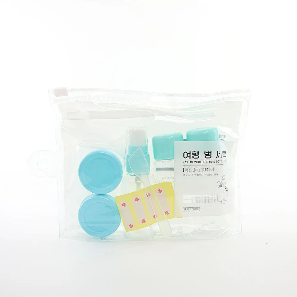 7pcs Mini Travel Makeup Containers Transparent Plastic Empty Cream Bottles Cosmetic Accessories Set