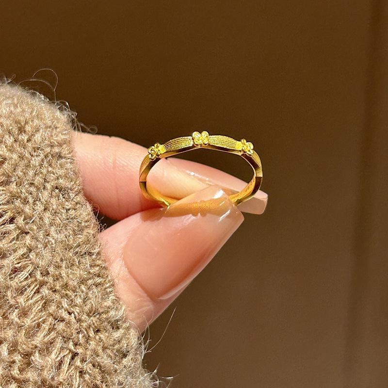 Xiaohongshu Chinese-Style Adjustable Gold Osmanthus Ring