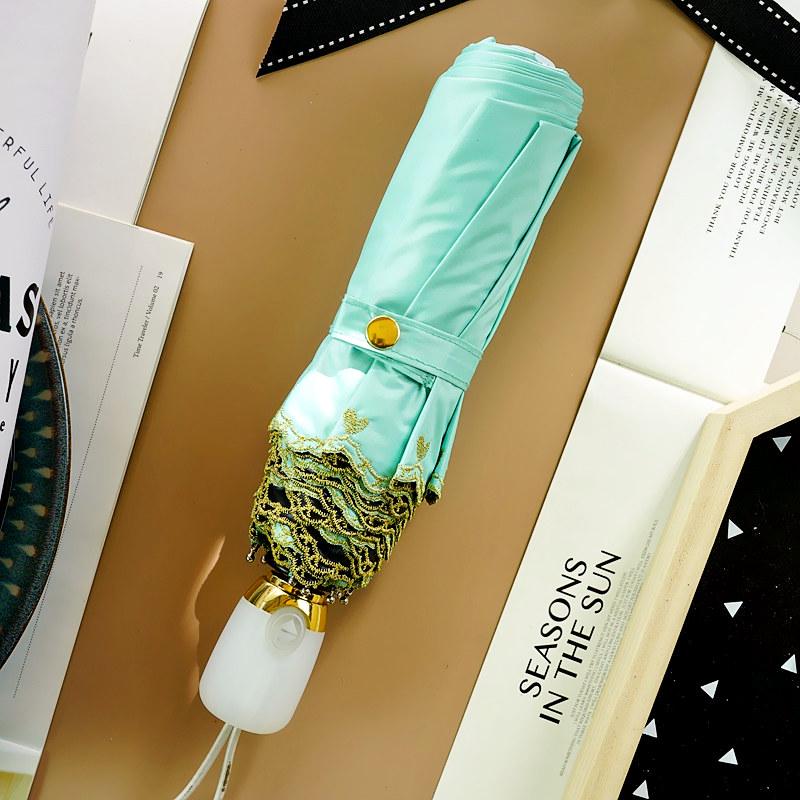 

Star Embroidery Black Glue UV Protection Women s Mini Sunshade Umbrella