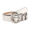 Mirror Unique Silver Buckle Faux Leather Women Waistband Decorative Belt Jeans