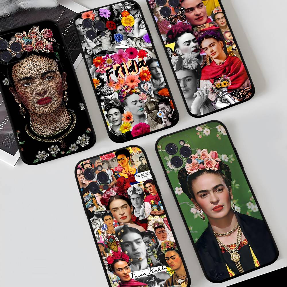 Fashion F-Frida K-KahlosS Silicone Anime Black Case For Iphone 17 Air 16 15 14 13 12 11 Pro Max Plus Basic