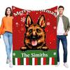 Customizable German Shepherd Blanket Cozy Soft Throw Perfect Christmas Gift for Dog Lovers with Festive Design and Personalizati