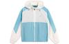 Sports Trendy Collection Trench Coat Women's Light Lake Blue Ivory Multicolor AFDT434-3