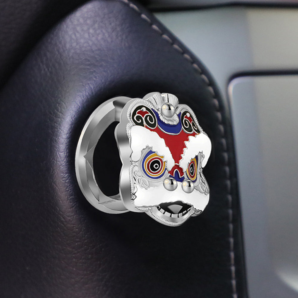 Car Chinese Style One Touch Start Button Cover Lucky Lion Engine Ignition Start Decor Sticker Car Universal Interior Accessories