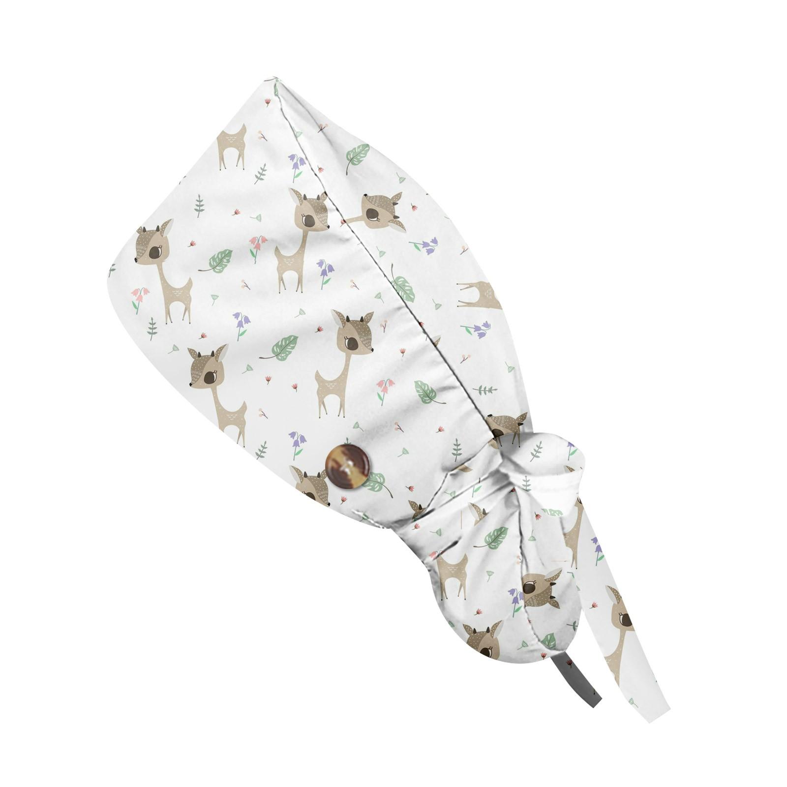 

Модна робоча кепка з тваринним принтом, повсякденна жіноча кепка з хвостиком, кепка для прання, кепка Baotou One Size білий