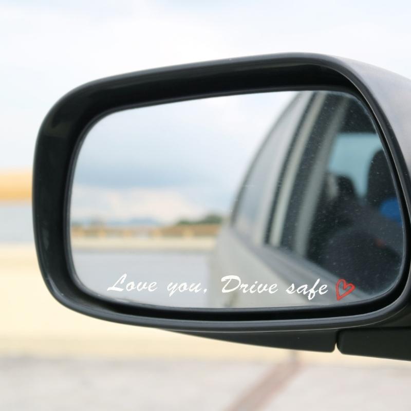 Rear View Mirror Plastic Decal Car Sticker Self Affirmations Love You Drive Safe Decal Easy to Apply Car Sticker Removable