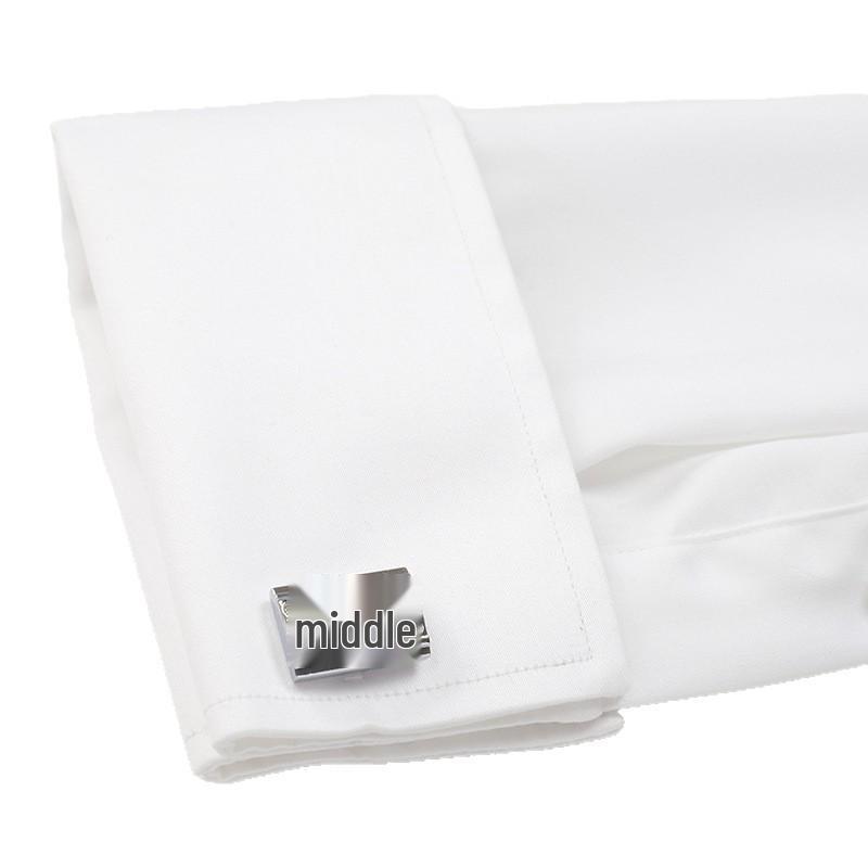 Golden Shield Black French Cuff Men's Long Sleeve Slim Fit Non-Iron Pure Cotton Dress Shirt