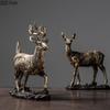 Retro Golden Deer Statue Desk Decoration Creative Crafts Deer Ornaments Artwork Animal Resin Sculpture Room Aesthetic Decor