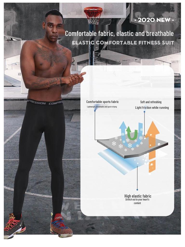 Men's Seven-Point Basketball Compression Tights - Quick-Drying Bodybuilding Pants 2025