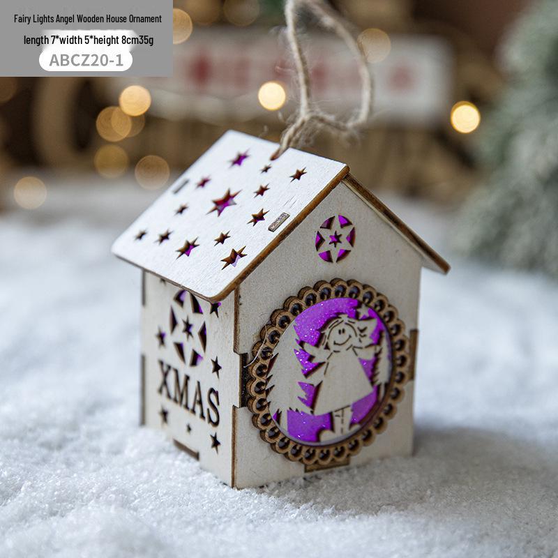 Ornamente creative pentru pomul de Crăciun: Decorațiuni casă din lemn luminoase LED