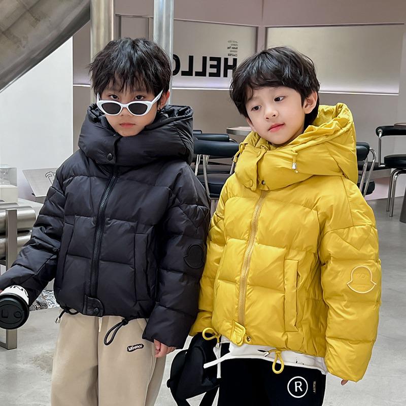 Chaqueta de plumón de pato blanca gruesa de estilo coreano para niños: abrigo de invierno de moda 2023 para niños 120 cm negro