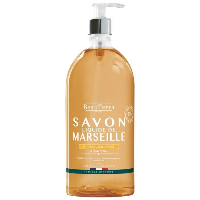 Savon liquide - Beauterra - Vanille Miel - 1L - Sans conservateur - 100% végétal