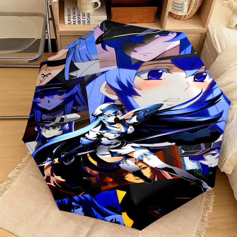 1 Stück Akame Ga Kill Schwert Automatischer Regenschirm - Geeignet für Reisen Outdoor Tragbarer Regenschirm Geburtstagsgeschenk Tägliche Notwendigkeiten