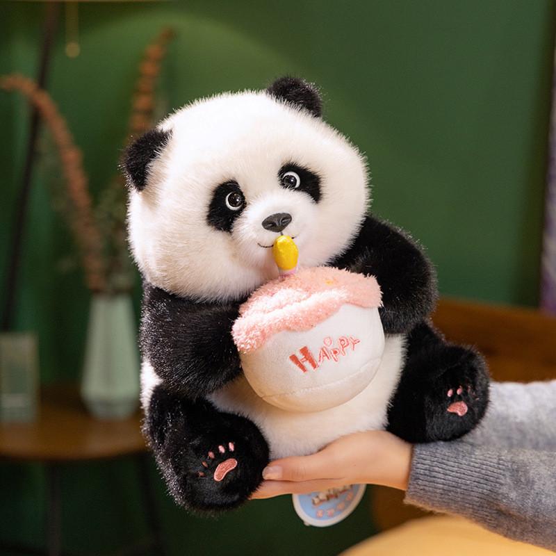 Panda Plush Cake Toys Cute Stuffed Animal Dolls Cartoon Kids Gifts Birthday