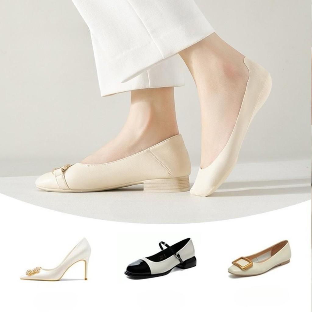 Forefoot Sponge-soled Shock-proof Ice Silk Boat Socks for Women Silicone Non-slip Anti-heel Socks Shallow-cut Invisible Thin High Heel Socks