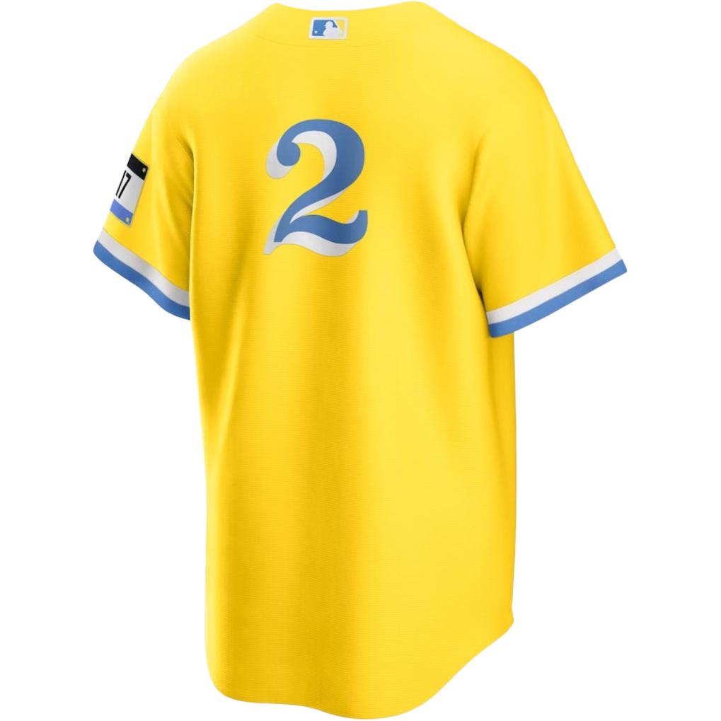 Nike Xander Bogaerts City Connect Letter Number Print Comfortable Short Sleeve Soccer Jersey Men Jersey Gold BQ1111-111