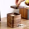 Storage Box Portable Desktop Toothpick Box with Cover Walnut Wood Cotton Swab Jar Reusable Vintage Dental Floss Box Home