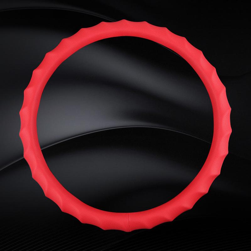 Universal Sports Car Steering Wheel Cover All Season Anti-Slip Leather Handle Cover for Vehicle Steering Wheels & Accessories