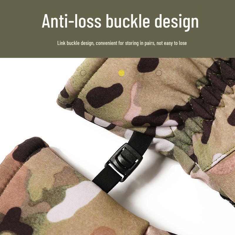 Men's Winter Tactical Gloves: Cold-Proof, Fleece-Lined, Windproof, Touchscreen-Compatible for Outdoor Motorcycle Riding.