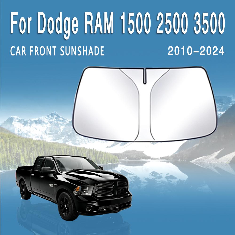 For Dodge RAM 1500 2500 3500 2010-2024 Car Front Windshield Sunshade Heat Insulation Sun Visor Summer Auto Accessories FoldableWindshield Sunshades 1