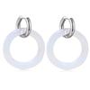 Natural Gemstone Woman Earrings Oversized Hoop Stainless Steel Earrings Wedding Party Jewelry Gifts Women's Fine Jewelry