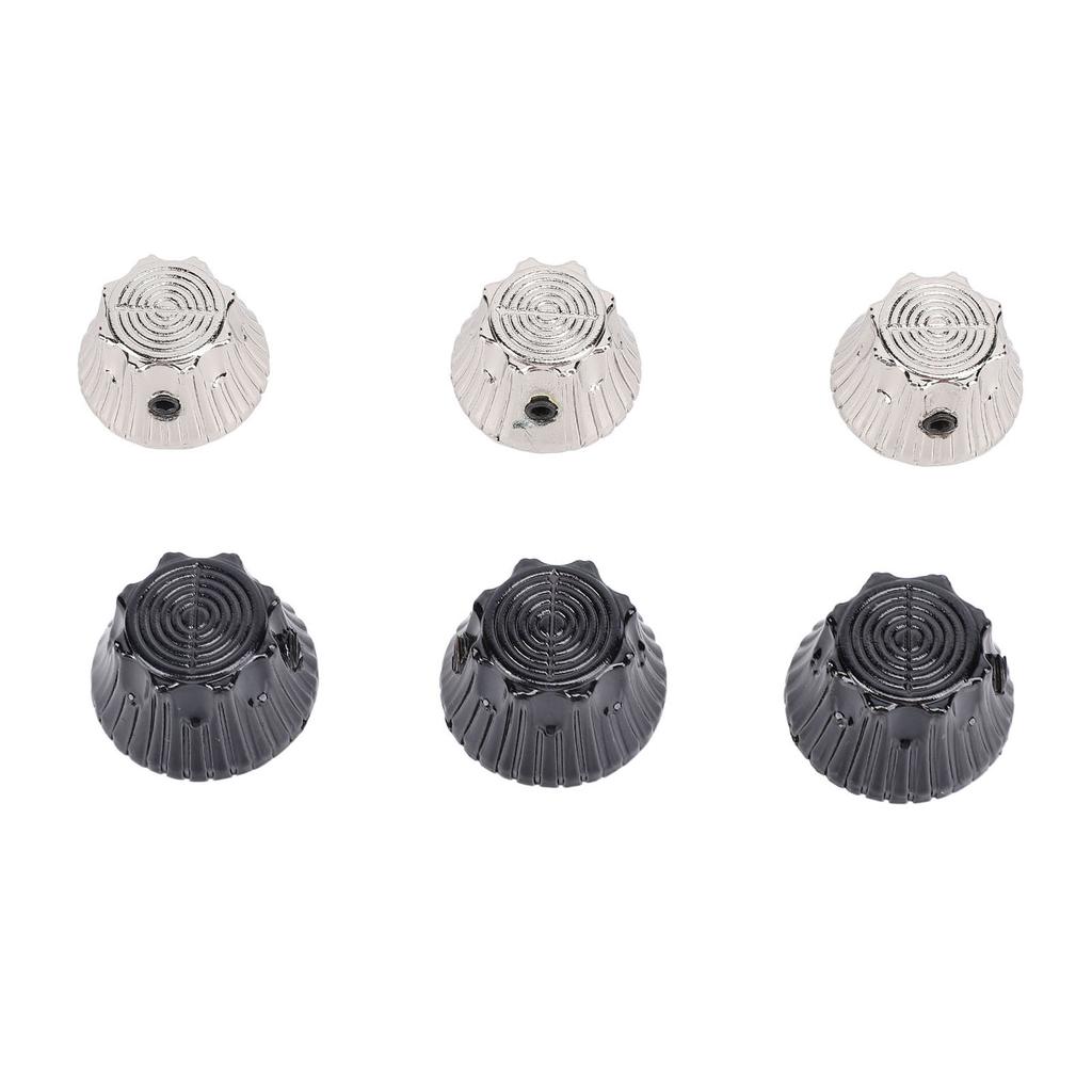 3Pcs Electric Guitar Knobs Metal Potentiometer Dome Top Hat Bell Volume Tone Control with Wrench