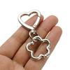 FUSSED 2-Piece Heart-Shaped Spring Snap Clips with Double Opening for Keychains, Bags, Wallets, Handbags, and DIY Crafts (Silver)