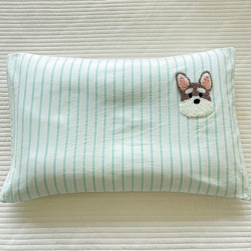 Наволочка детская из чистого хлопка с вышивкой шениллом 30x50см 30x50 cm