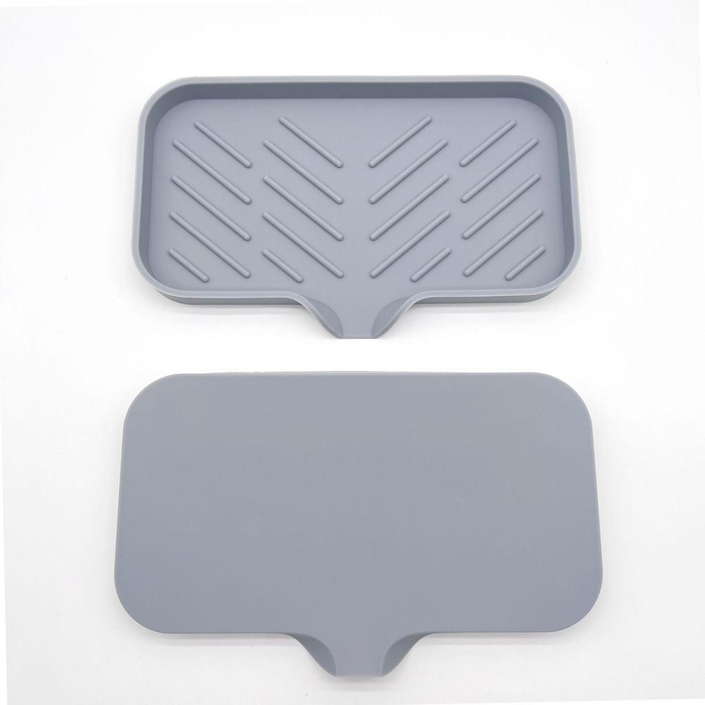 Multifunctional Silicone Soap and Sink Drain Mat - Non-slip, Water Collection Countertop Accessory