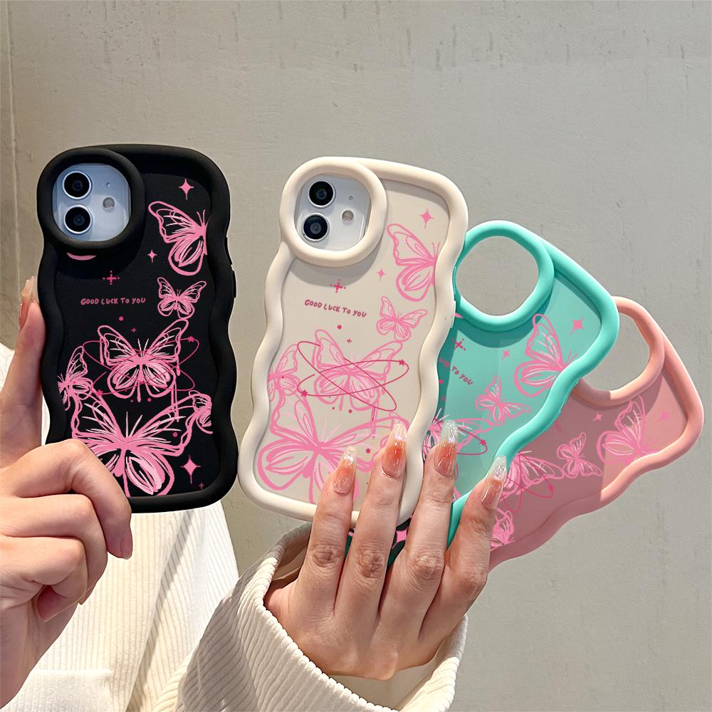 Big Wave Edge Weiches Silikonmaterial Macaron-Telefongehäuse Stoßfestes Schutzgummigehäuse für iPhone Samsung Huawei Honor Xiaomi Redmi OnePlus Moto