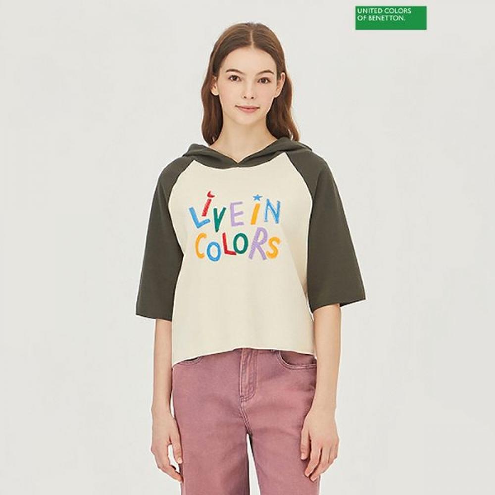 

[Benetton] Benetton Raglan Color Hooded Knit Bakp06341 Be beige/OS