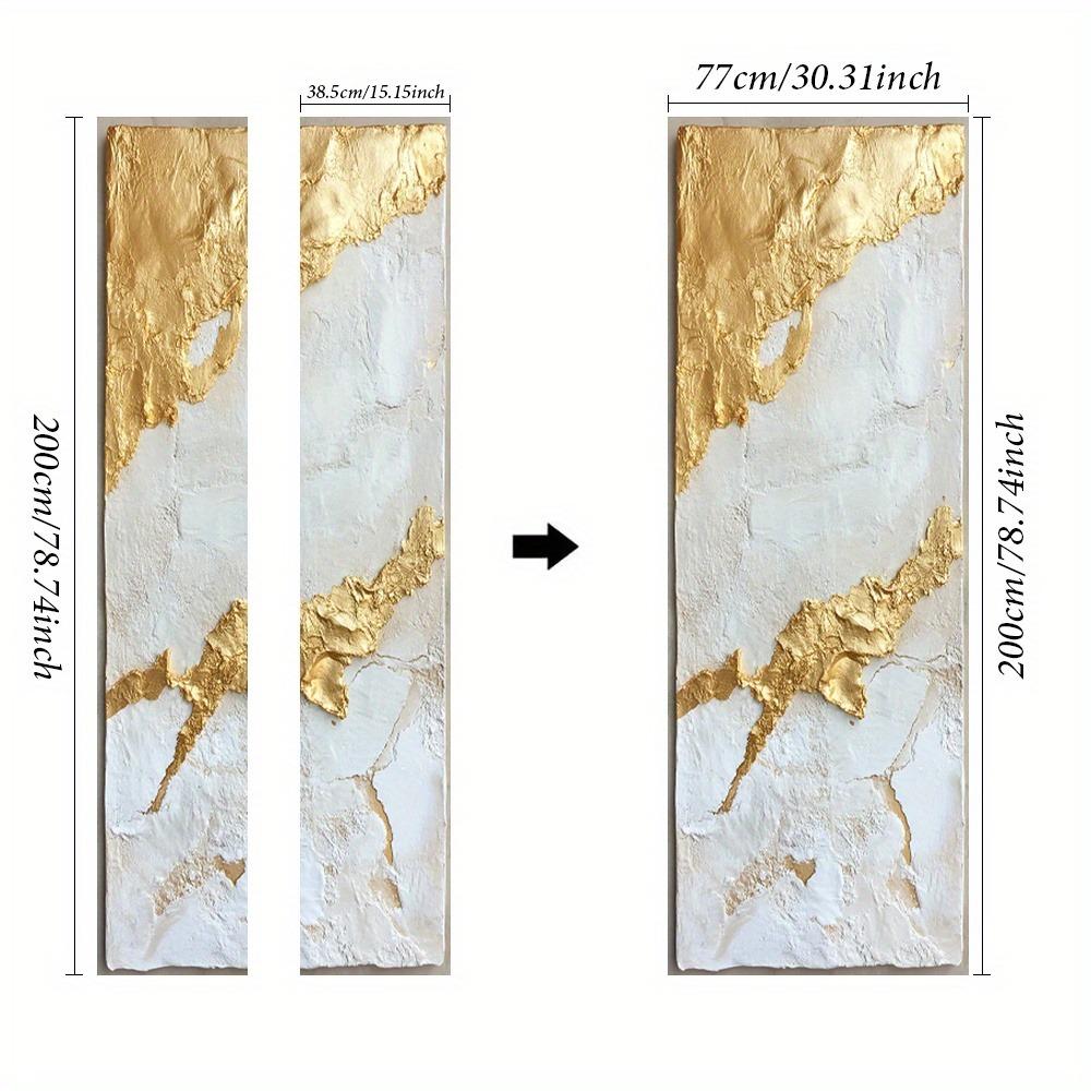 1 Satz/2 Stück Moderne Tür Wandaufkleber, PVC Selbstklebend Abnehmbares Wandbild - Abstrakte Tür Aufkleber Dekoration - Kreative Goldene Textur Tür Wandbild