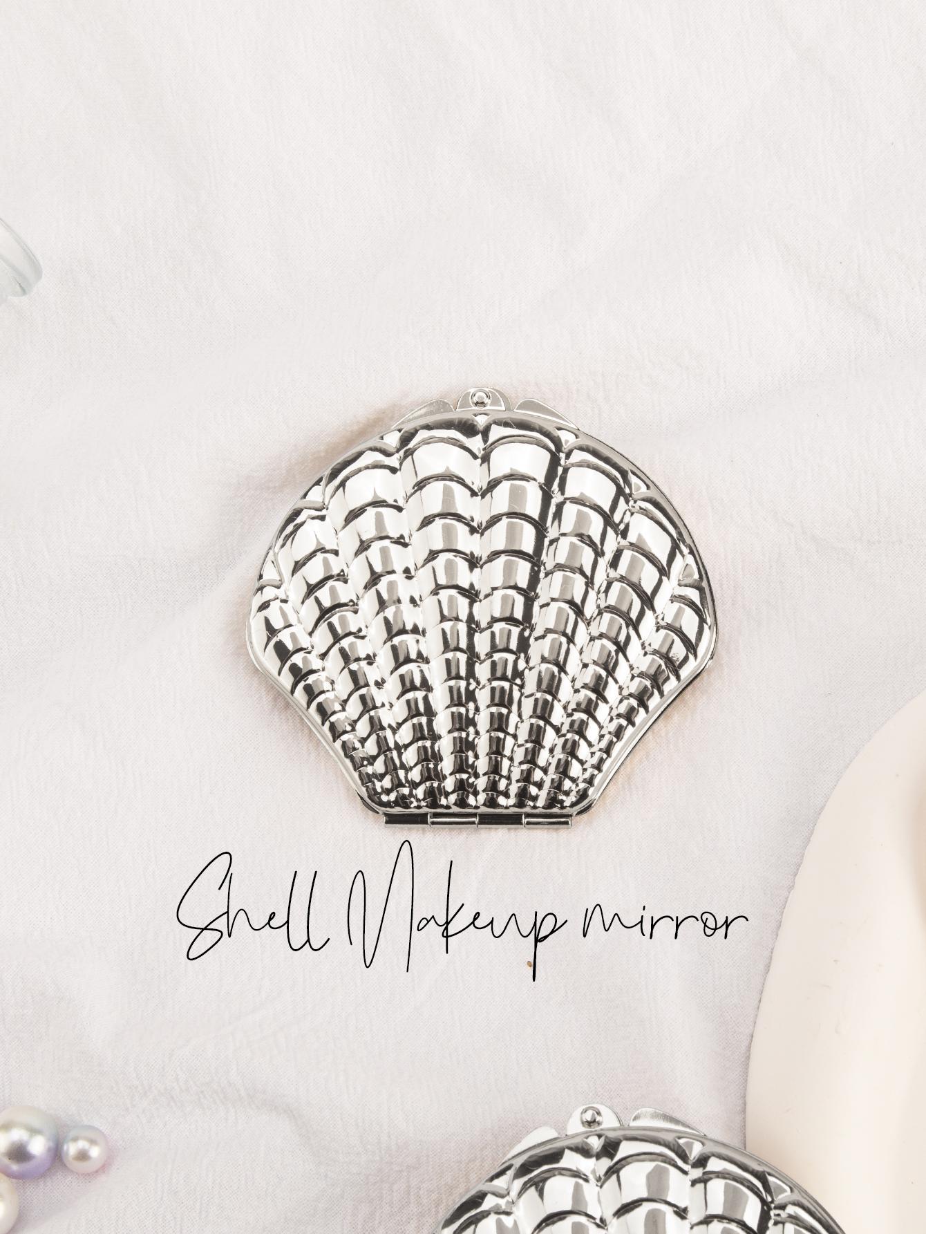 

1 шт. Золотая ракушка Двустороннее зеркало для макияжа Изысканное Портативное Для девушки Мамы Жены Учителя Сестры Тёти Вечеринка по случаю дня рождения Холи