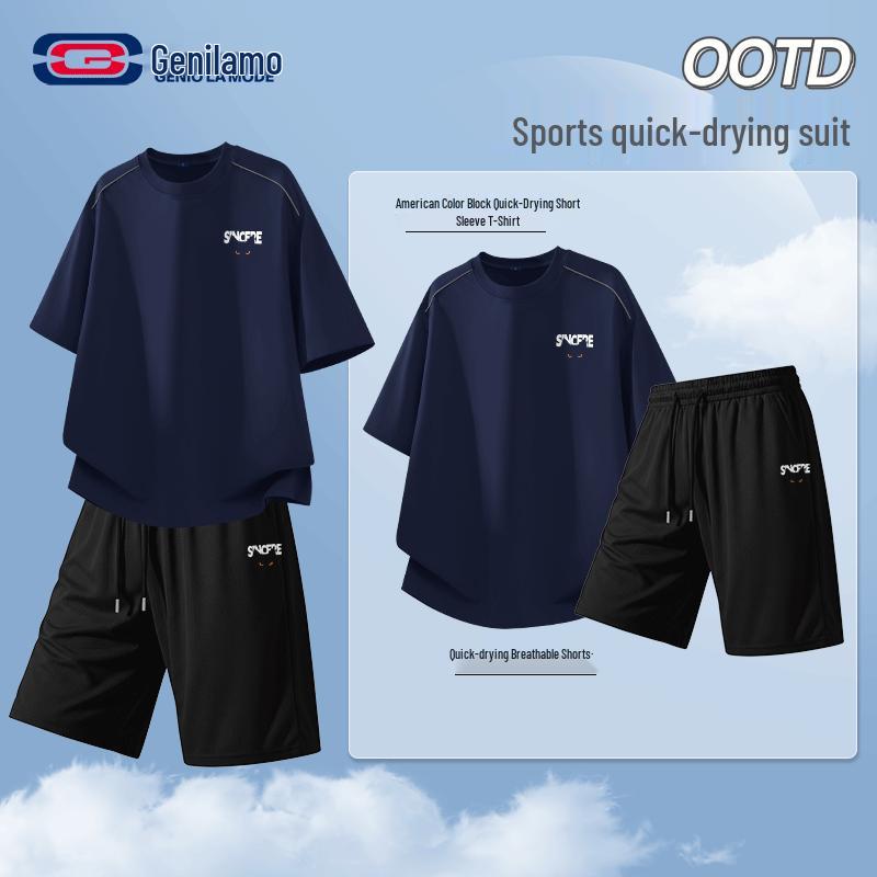 GENIOLAMODE Men s Summer Quick-Dry Sportswear Set XL