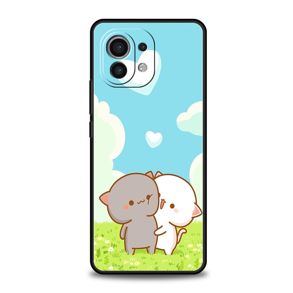 Peach And Goma Cat Phone Case for Xiaomi Poco C51 F3 X3 X4 GT NFC M3 M4 M5 Mi 13 12 11 Ultra 12T Pro Lite 5G Silicone Cover Bags