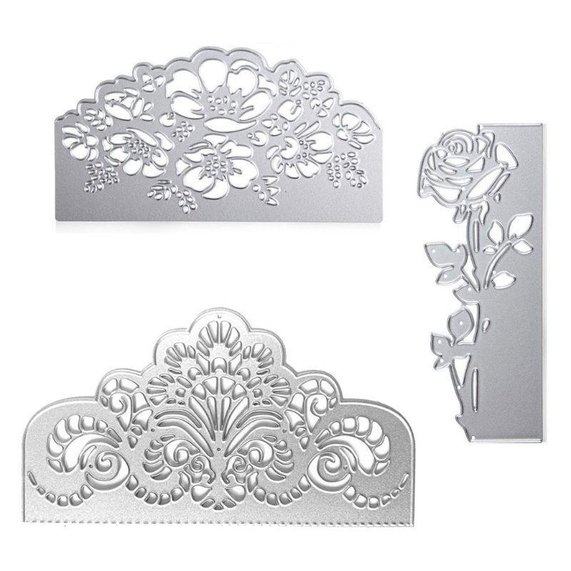 3pcs Invitation Metal Cutting Dies Stencil Scrapbooking DIY Album Stamp Paper Top Sale