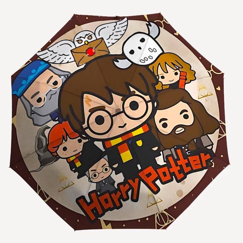 1PC Harry Potter Umbrella-8-Rib Reinforced, Automatic Open, Lightweight & Durable, Cute Fashion Accessory for Outdoor, D2703