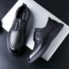 2025 men's leather shoes high-end leather cowhide British style men's shoes first layer cowhide business dress wedding derby shoes