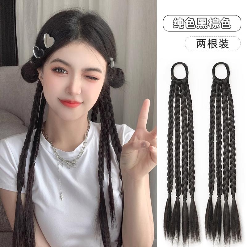 

Мелирование парик косы косы двойной конский хвост милые классные красотки коробочные косы естественная имитация цвет волос дреды головной убор