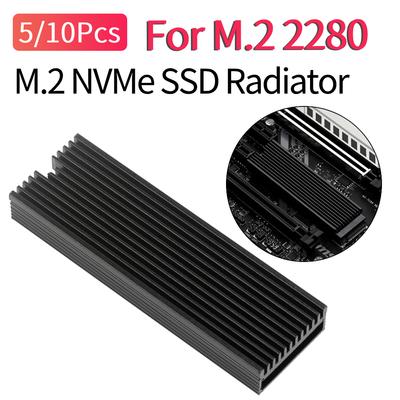5/10Pcs M. 2 2280 SSD Heat Sink with Thermal Pad M.2 NVMe SSD Cooler Radiator Aluminum Alloy Heat-resistance Computer Accessory