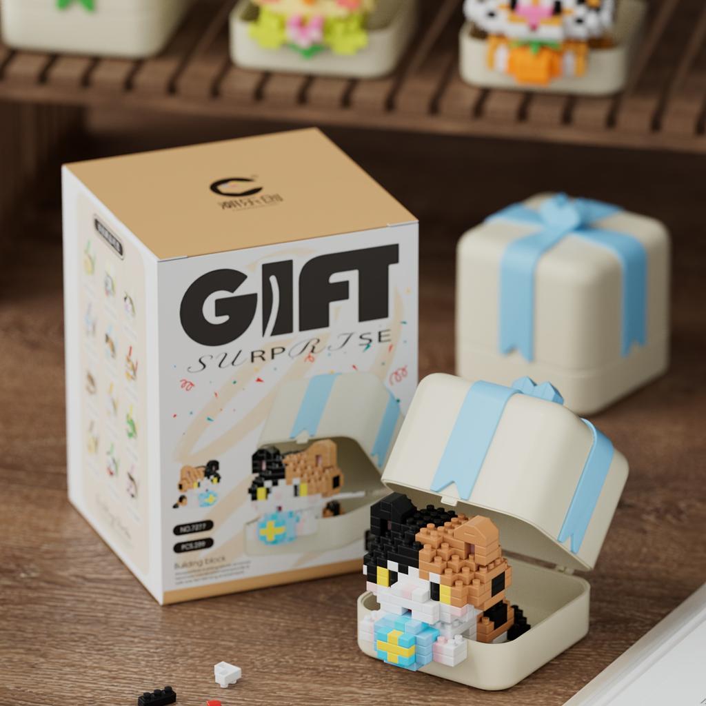 Animal Gift Box Series Desktop Decoration Holiday Gift-Halloween/Thanksgiving/Christmas Gift